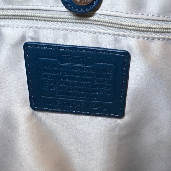 Coach Top Handle Shoulder Bag in Dark Teal Leather (16" x 10.25") - Picture 7 of 10